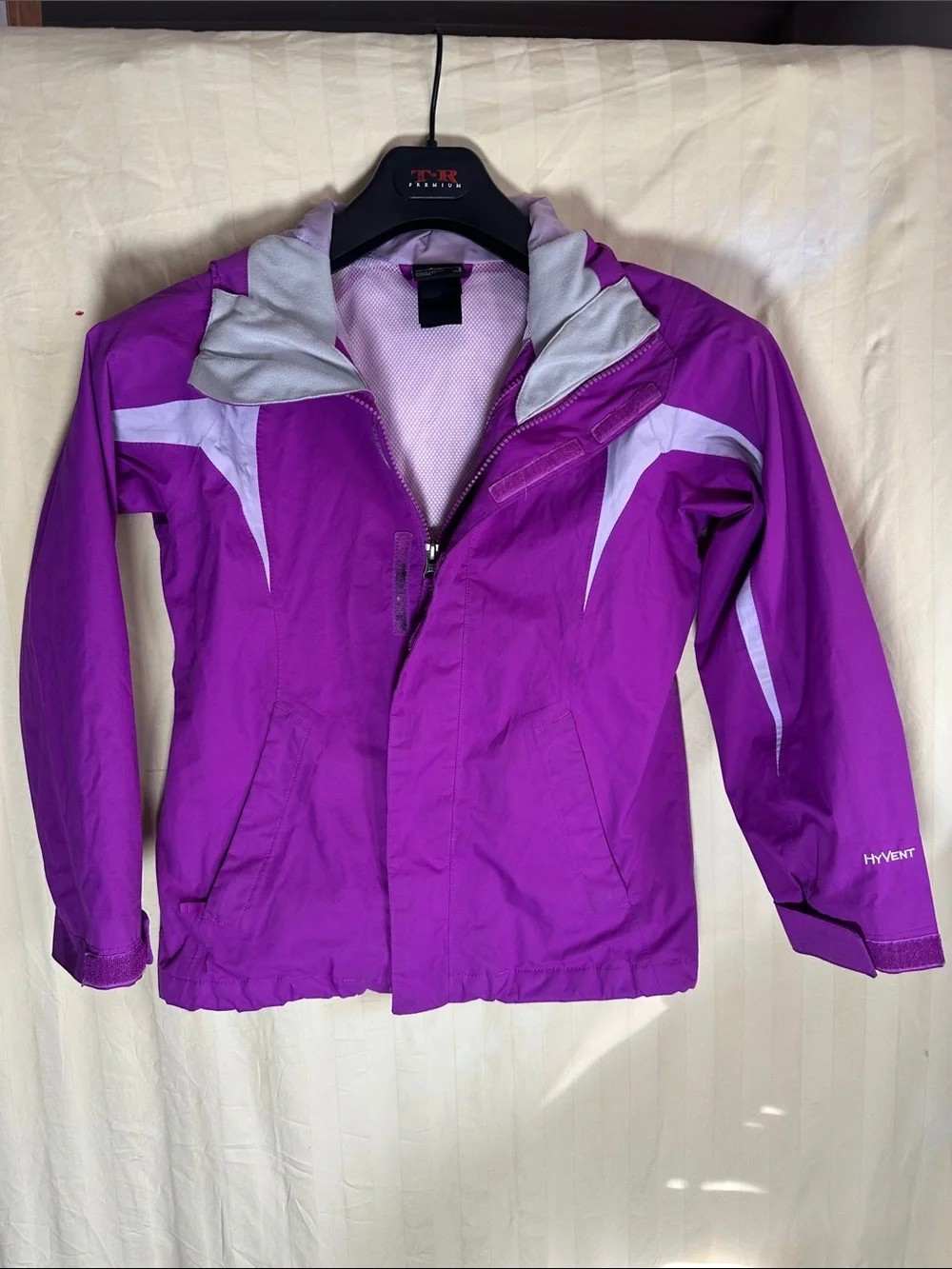 The North Face Kids Purple and Gray Rain Jacket